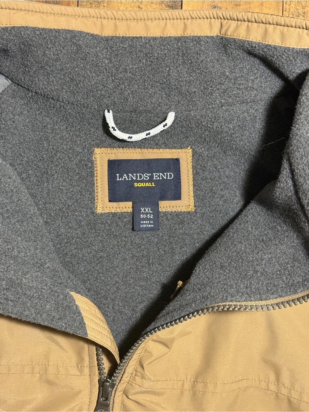 Lands’ End Squall Men’s XXL Tan Insulated Full-Zip Jacket - Picture 6 of 9